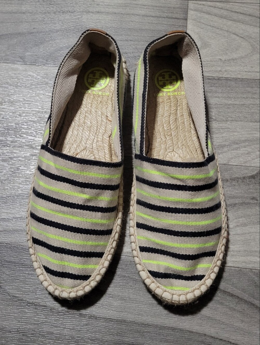 Tory Burch Linen Striped Espadrille Flats